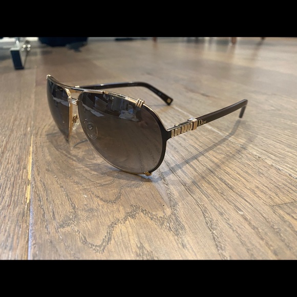 Dior Chicago 2 STR Aviator Sunglasses Gold/Brown - Picture 3 of 6